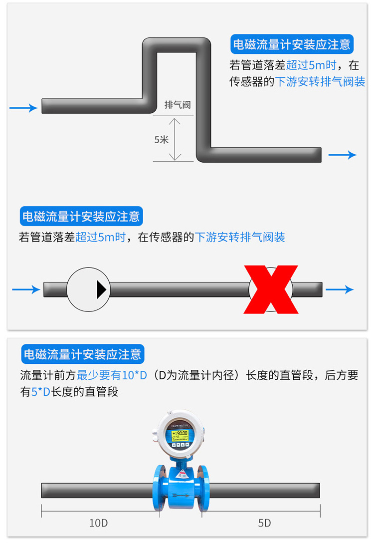 大口徑液體流量計安裝注意事項