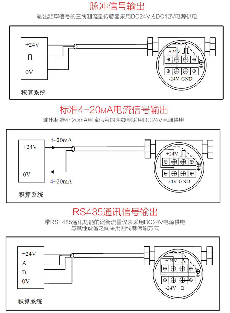 水蒸汽流量計(jì)接線圖